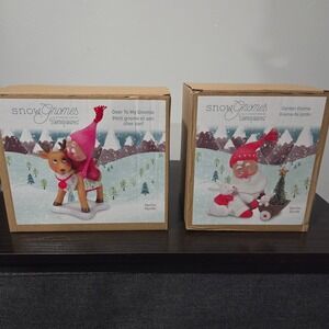 Department 56 Snow Gnome Snowpinions Figurine Deer To My Gnomie Garden Gnome Lot